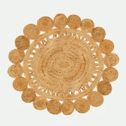 Alfombra yute calada redonda*Muy Mucho New