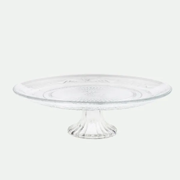 Bandeja con pie cristal relieve*Muy Mucho Sale