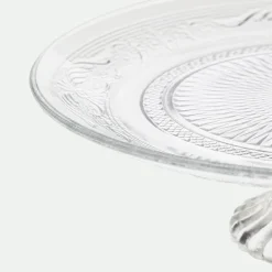 Bandeja con pie cristal relieve*Muy Mucho Sale