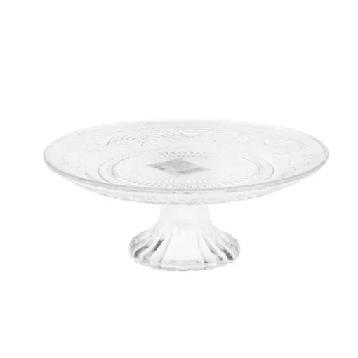 Bandeja con pie cristal relieve*Muy Mucho Discount