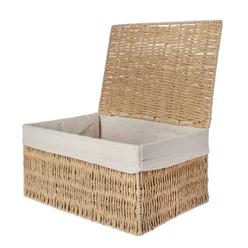 Cesta con tapa y tejido interior*Muy Mucho Clearance