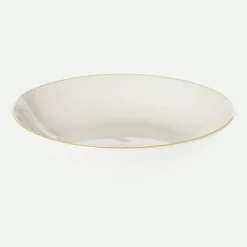 Plato hondo blanco ribete oro*Muy Mucho