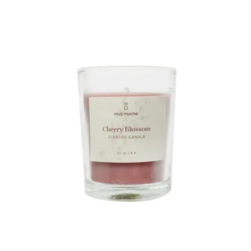 Vaso vela redonda cherry blossom*Muy Mucho Discount